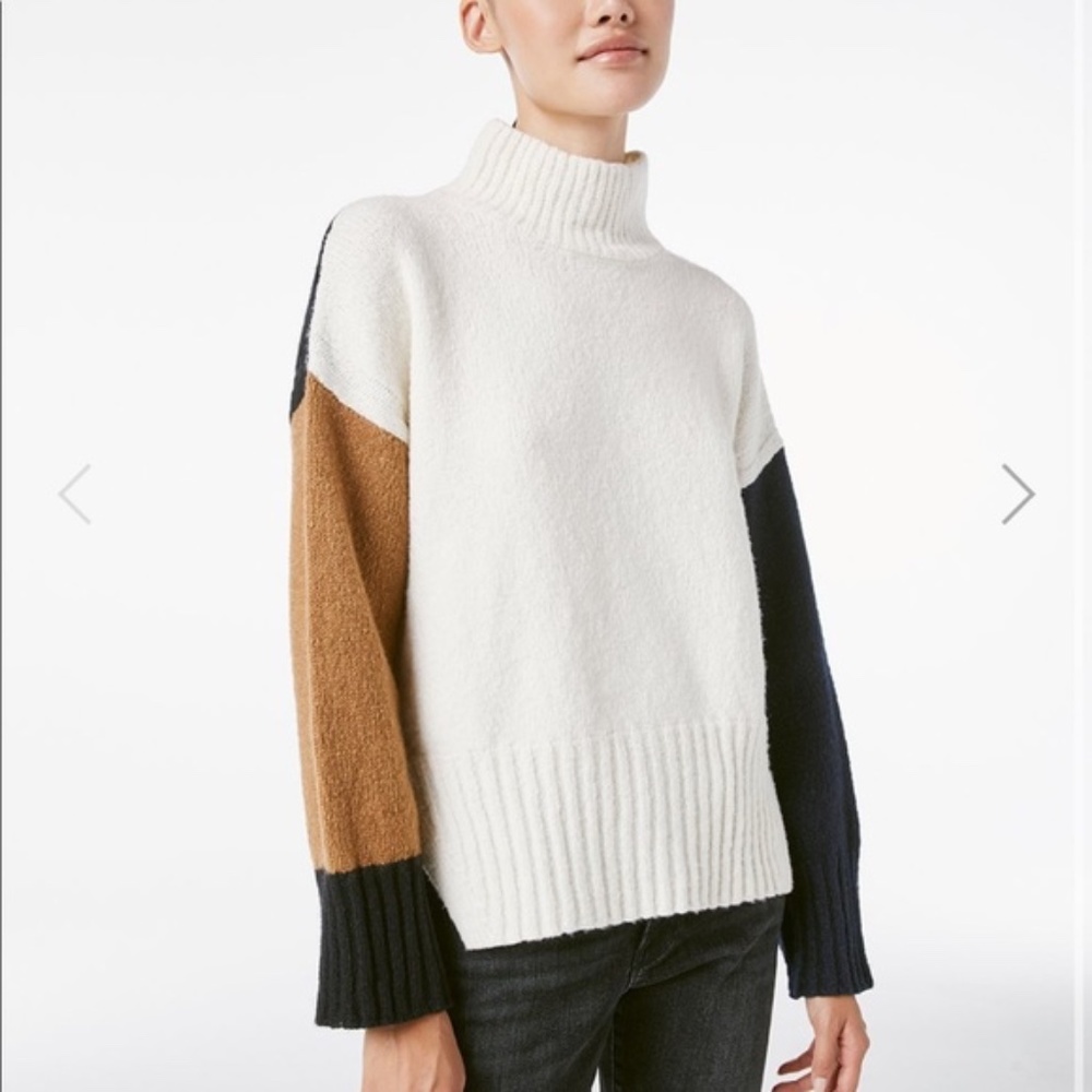 FRAME Color block turtleneck sweater